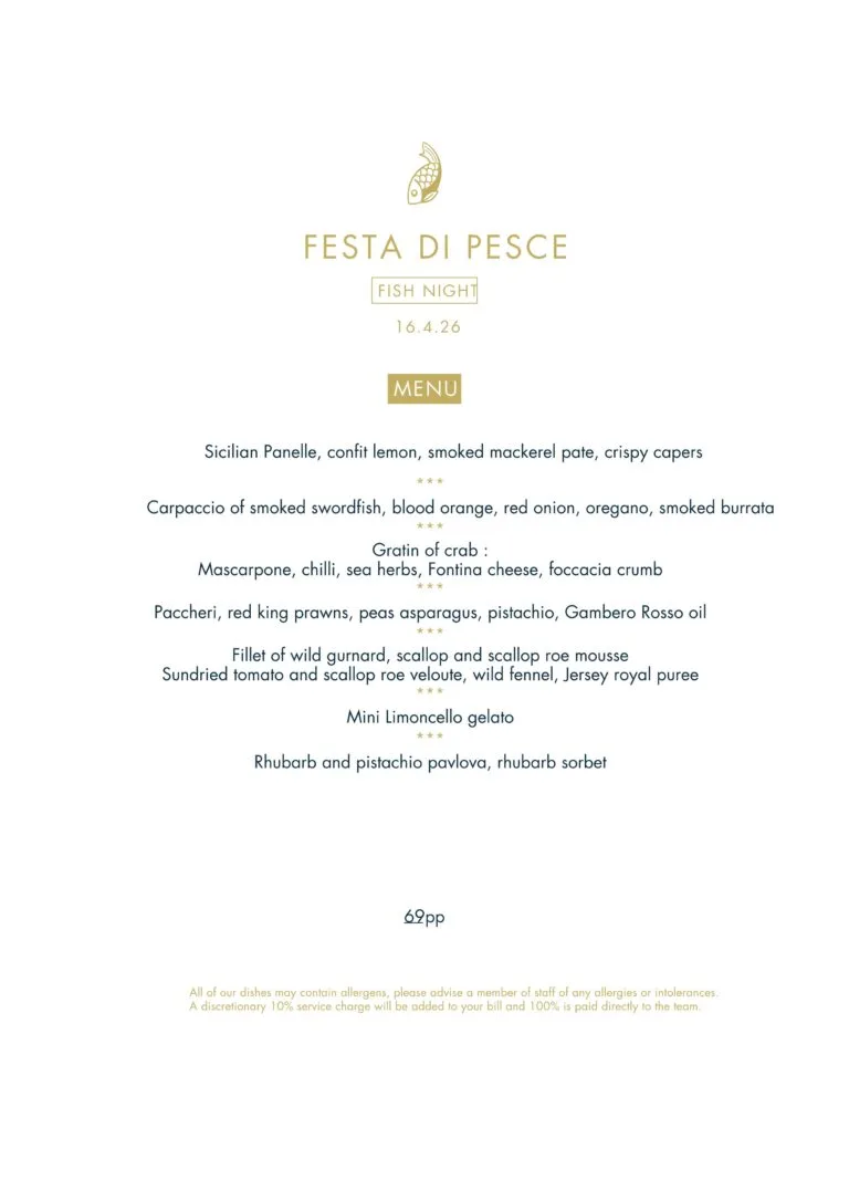 Fish Night menu