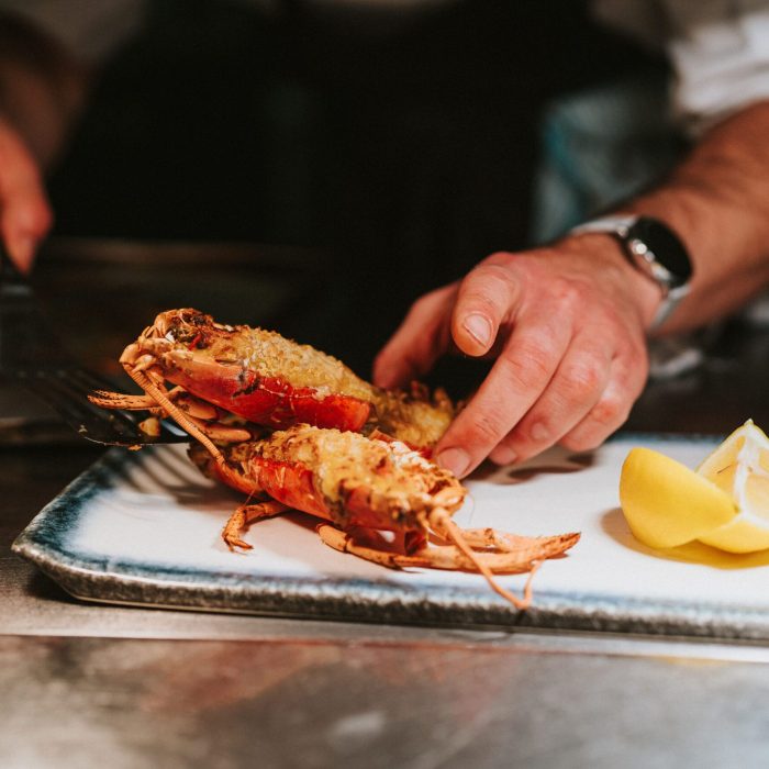 Lobster being prepared